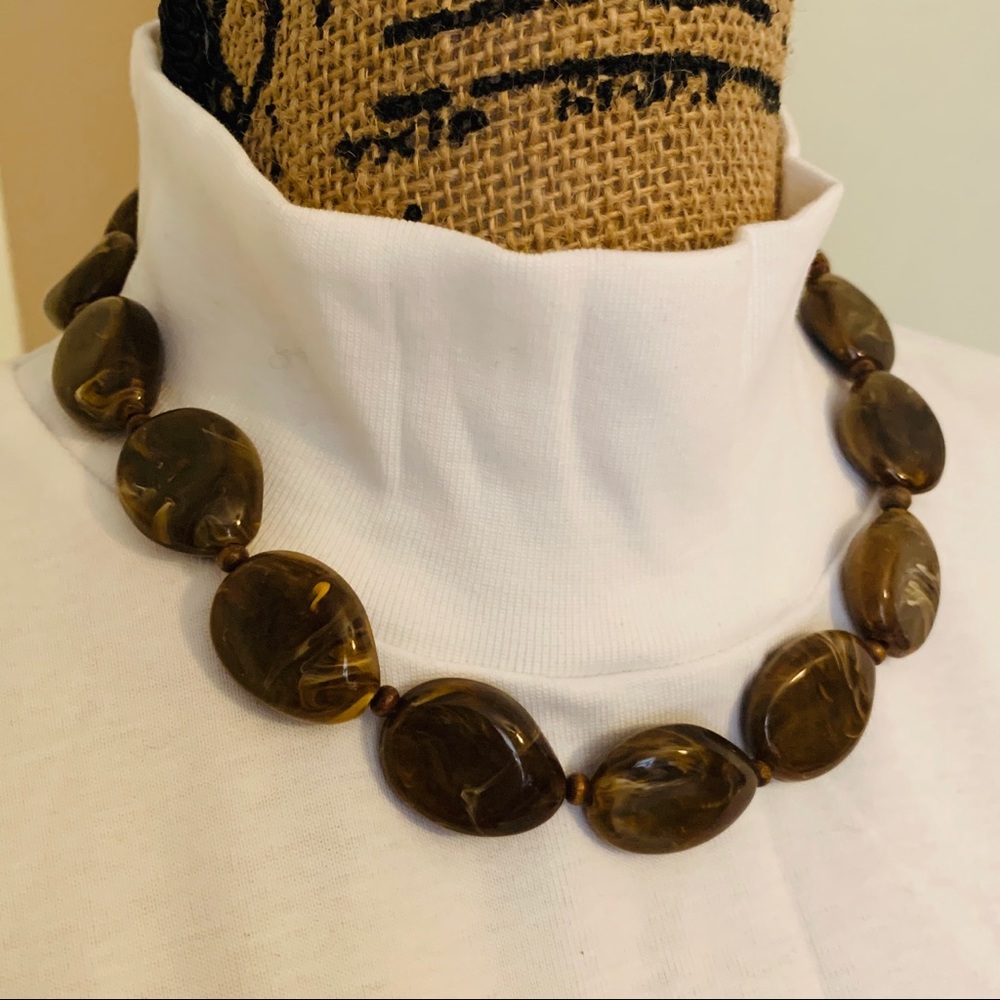 Chunky Brown Statement Necklace
